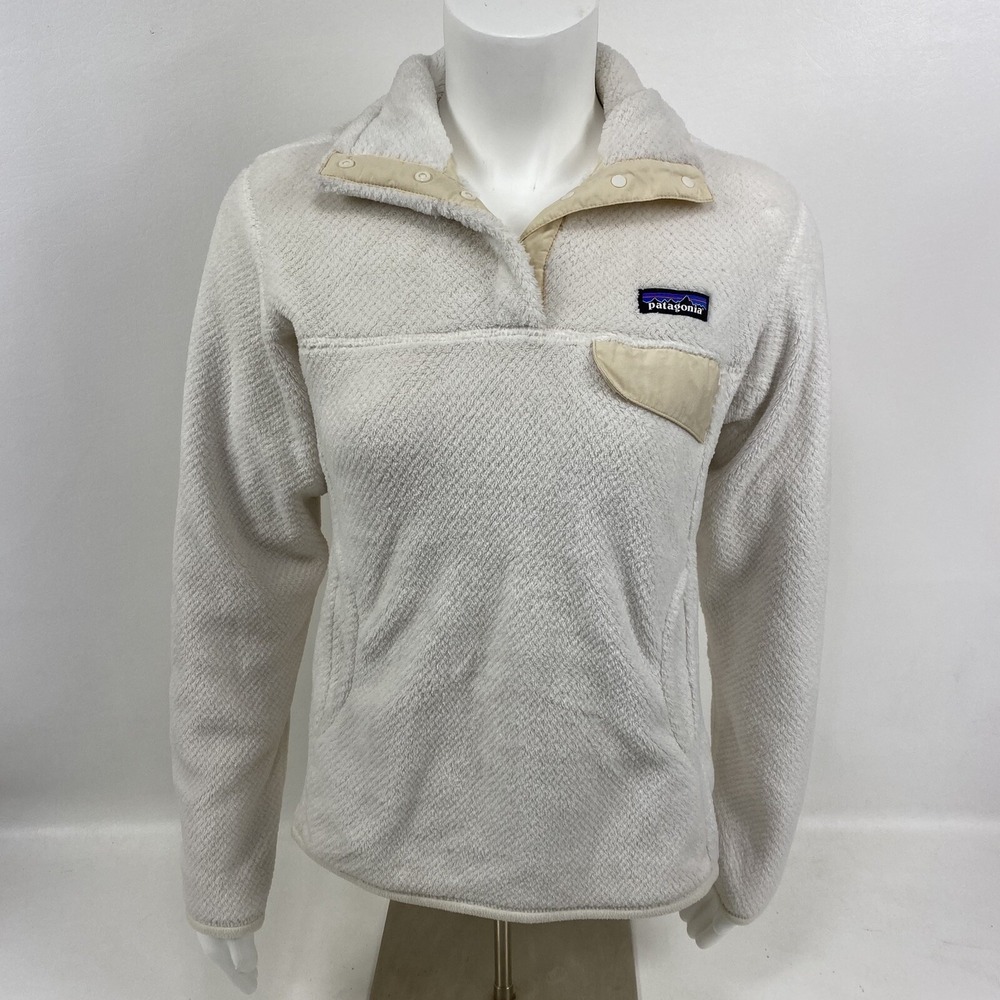Patagonia Women Synchilla Snap-T Fleece Jacket S White Polartec 25442FA14